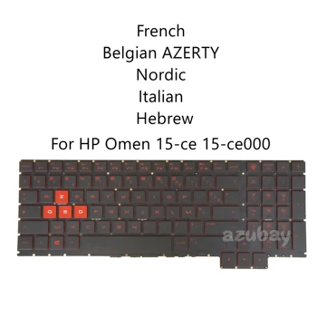 Prantsuse Belgia AZERTY heebrea Põhjamaade SD-FI NW DK itaalia Klaviatuur HP Omen 15-ce-15-ce000 NSK-XG0BQ 9Z.NEABQ.00F Punase Taustvalgustusega