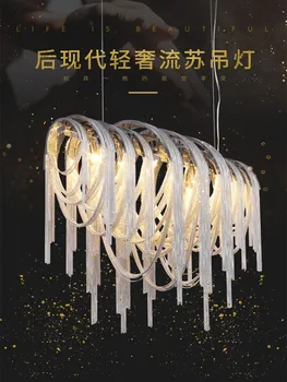 Postmodernistlik Kunst Luksuslik Roostevabast Terasest Kroomitud Kett LED-Lühter elutuba Baar Kaunistamiseks Valgust, Söögituba Lühter
