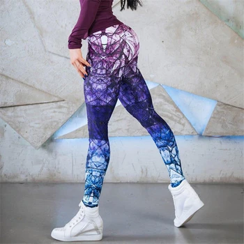 Naiste Sport Säärised Slim Jooga Pant Elastne Trükitud Töötab Püksid Kiire Kuiv Fitness Treening Püksid Püksid Jõusaal Legging Naine