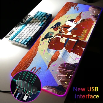 MRGLZY Hiina Stiilis RGB Mängude Multi-liides Mouse Pad LED USB Hub Mousepads Vaibad Suured Mängud, Arvuti Desk Matt Csgo