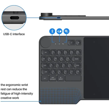 KD200 Inspiroy Keydial Traadita Graafika Tablett Drawing Tablet Bluetooth-ühilduva 5.0