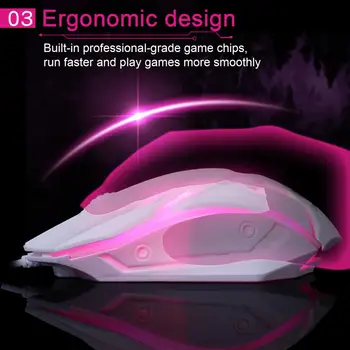 Mechanical Gaming Mouse Värviline Led Gaming Mouse Mehaaniline 1000 Dpi E-sport Usb Juhtmega Hiir Lauaarvuti Sülearvuti, Pc Arvuti