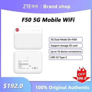 Algne ZTE F50 5G MiFi-Võrgu Signaali Repeater Alam-6 SA/NSA Väljas Hotspot Tasku DL1.6Gb/s, UL 225Mb/s WiFi Sim-Kaardi Modem