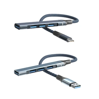 USB3.0 Hub 4 in 1 USB Alumiinium/Type-C Docking Station koos 4x USB 3.0 Ports Hub-Splitter-Adapter PC-Arvuti, Sülearvutid Y98A