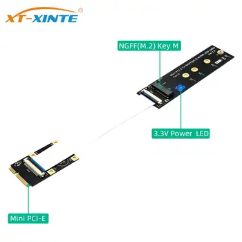 M. 2 (NGFF) NVME SSD Mini PCI-e Kaardi Adapter koos FFC Kaabel M. 2 Võtit M 2230/2242/2260/2280 SSD Converter Pikendus Juhe