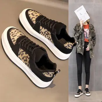 2023 Uus Leopard Printida Korter Kingad Naistele Vabaaja Skate Tossud Disainer Platvorm Vulkaniseeritud Kingad, Naiste Jalatsid
