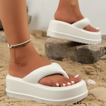 Sorphio 2023 Brand New Kõrge Heeled Naiste Sandaalid Platvorm Kiilud Paksu Põhjaga Flip-flop Vabaaja Hubane Suvel Lady Sussid