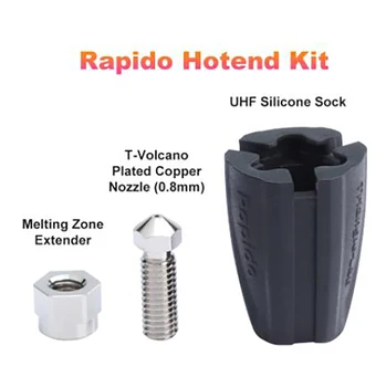 Rapido Hotend Kit Silikoon-Sokk T-V6-Kroomitud Vasest Otsik Sulamis-Tsooni Ekstender Rapido Hotend 3D Printer Accesso