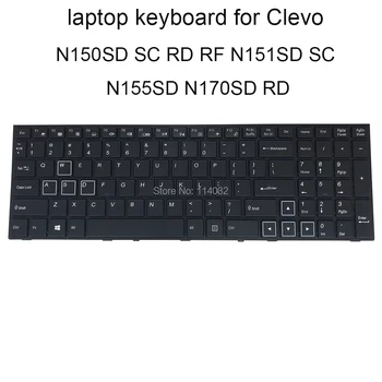 USA Asendamine Taustavalgustusega Klaviatuur Clevo N150SD N150RD N150RF N150SC N151SD N170RD N170SD inglise tagantvalgustusega klaviatuur koos raami