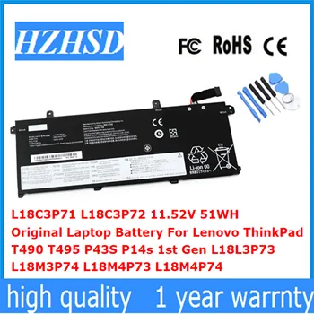 L18C3P71 L18C3P72 11.52 V 51WH Originaal Sülearvuti Aku Lenovo ThinkPad T490 T495 P43S P14s 1st Gen L18L3P73 L18M3P74 L18M4P73