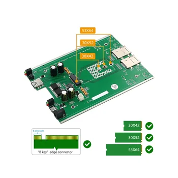NGFF(M. 2) 4G/5G Moodul USB 3.0 Adapter Külmik Ventilaator/Dual SIM-Kaardi Pesa ja Auxiliary Power Ventilaatori ja korpuse