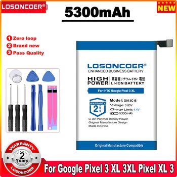 LOSONCOER 5300mAh G013C-B Go13C-B C1 G013CB Mobiiltelefoni Aku HTC Google Pixel 3 XL, 3XL Pixel XL 3 Aku