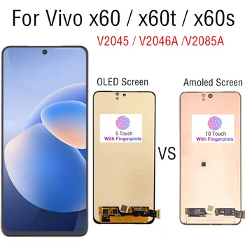 6.56 tolline Oled & Amoled Jaoks Vivo X60 V2045 V2046A / Vivo X60t V2085A LCD Ekraan Puutetundlik Digitizer Assamblee Asendamine
