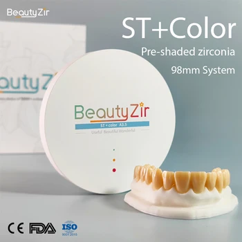tsirkooniumoksiid plokid S+värv wieland 98mm Beautyzir hambaravi eest kroon/bridge/implantaadi vita16 Täielik värvi