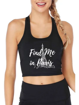 Eiffeli Torn Graafiline Leia Mind Pariisis Disain Crop Top Naiste Puhkust Casual Sexy Tank Top Moe Innerwear Camisole