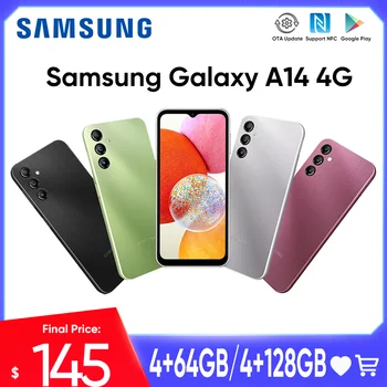 Uus Originaal Samsung Galaxy A14 4G Android 13 Octa-core 50MP Triple Kaamerad 5000mAh Aku on Galaxy Vaata 5 Pro