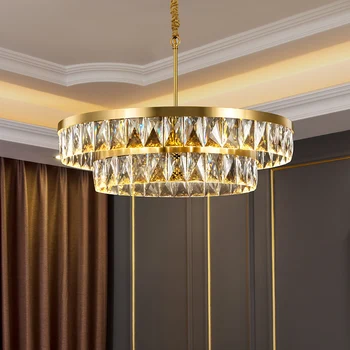 Kaasaegne Luksus Vask Ripats Valgus Siseruumides High-end Decor Gold Crystal Rippus Lamp Villa Hotell Salong, Magamistuba LED-Lühter Uus