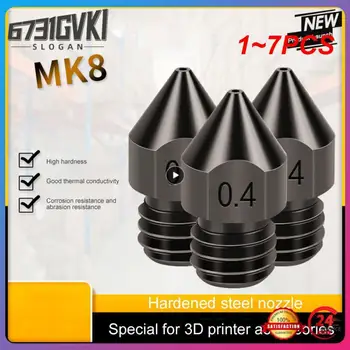 1~7TK MK7 MK8 Otsik Super Kõva Teras Hallituse Terasest Korrosiooni-Vastupidavad Ekstruuderis Keermestatud 1.75 mm 3D-Printer Otsik Ender3