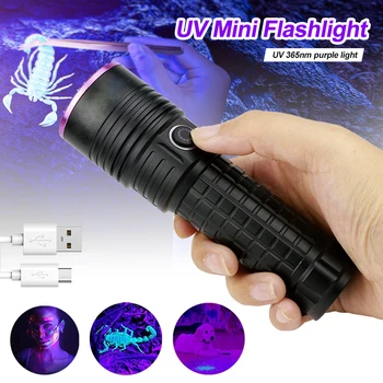 395nm UV LED Taskulamp Torch Blacklight Lainepikkus Lilla Lilla Valgus Zoomable Skorpion Naiselik hügieeni Pet Uriini Detektor