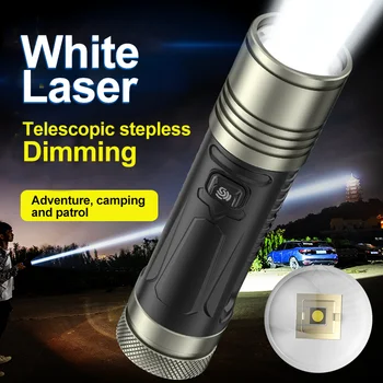 Valge Laser Taskulamp Super Ere LED Valgus 26650 Tüüp-C Laetav Taskulamp 1000LM Toite Indikaator Väljund Liides