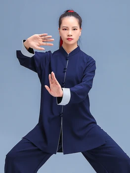 Lina Segu Kung Fu Ja Tai Chi Riided Võitluskunstide Riided Taijiquan Wushu Ühtse Hiina Stiilis Sinine 2022 Uus Stiilis Käsitöö