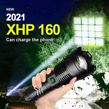 Uusim XHP160 Võimas LED Taskulamp 26650 Usb Laetav Zoom Tactial Taskulamp Laterna Camping Light Power bank