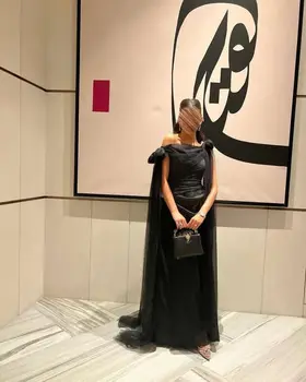 Sapmae Spagetid Rihm Mantel Lukuga Üles Põranda-pikkus Must Elegantne Naiste Ballile Kokteili Evenning Ametlik Pool Kleit