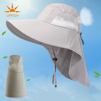 Suvel Hingav, Kämping, Matkamine Mütsid Suve Päikese Kaitse Kalapüük Müts Anti-UV Päikese Müts Kaela Katavad Punnid Meeste Panama Müts