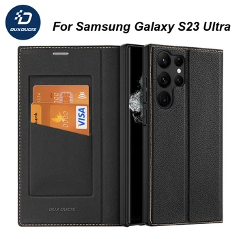 Samsung Galaxy S23 Ultra Juhul Naha X2 Seeria Magnet Folio Nahast Flip Rahakott Kaas koos Kaardi Pesa S23 Pluss DUX DUCIS