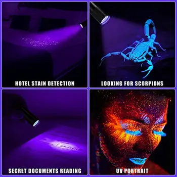 UV-Välklambid 395nm Must Kerge Taskulamp 9*LED-UV-Taskulamp UV Detektor koer Koer Kass Lemmikloomad Uriini Plekke Vead Skorpion