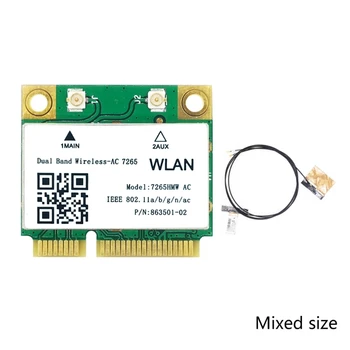 H4GA 1200Mbps Traadita AC7265 Poole Mini PCI-E Wifi Kaart, Bluetooth-ühilduva 4.2