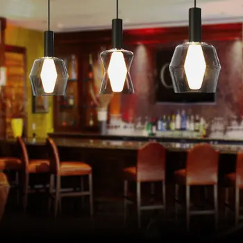 Kaasaegne LED Ripats, Hele Klaas Tööstus Ripats Lamp, Restoran, Baar Läbipaistvad Tuled Piima Tee Cafe kaunistused lühter