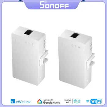 SONOFF TH Päritolu Smart Wifi Lüliti Smart Home Temperatuur Niiskus Monitor LCD Ekraani Kaudu Ewelink Alexa (TH10/16 Täiendatud)