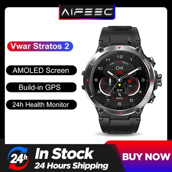 VWAR Stratos 2 GPS Smart Watch Sõjalise AMOLED Ekraan 5 ATM Veekindel Pikk Aku Eluiga Taktikaline SmartWatch Meeste Veri Hapniku