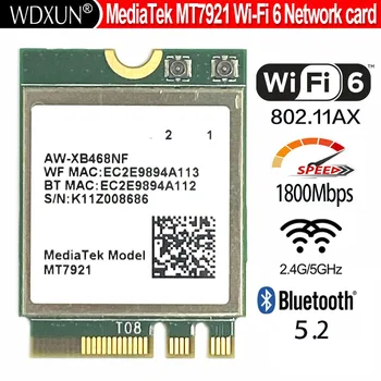 Uus Wi-Fi 6 MediaTek MT7921 wifi 6 1800M Bluetooth 5.2 traadita WIFI võrgu kaart NGFF m.2 toetuse windows10 / 11 MT7921k