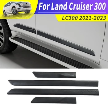 Eest 2021-2023Toyota Land Cruiser 300 Auto Uks süsinikkiust muster Kaunistus Riba Lc300 Välisilme Tarvikud Ukseline & Talje joont