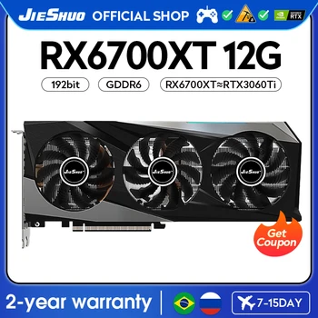 JIESHUO AMD RX 6700XT 12GB Mängude Graafika Kaardi Lauaarvuti Video Office KAS RVN CFX JNE Parem Kui RTX 3060 TI Mängude GPU