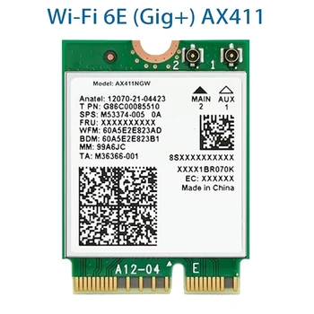 Eest AX411 Wifi Kaart+8DB Antenn Wifi 6E Cnvio2 BT 5.3 Tri-Band 5374Mbps Wifi Adapter Sülearvuti/PC Win10/11-64Bit