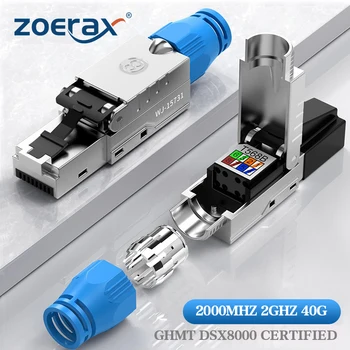 ZoeRax Cat6a Cat8 Ethernet-Kaabli Pistik RJ45 Metallist Tööriista Tasuta Lihtne Lõpetamise Plug Varjestatud Tahke LAN Kaabel 22AWG-24AWG -1TK
